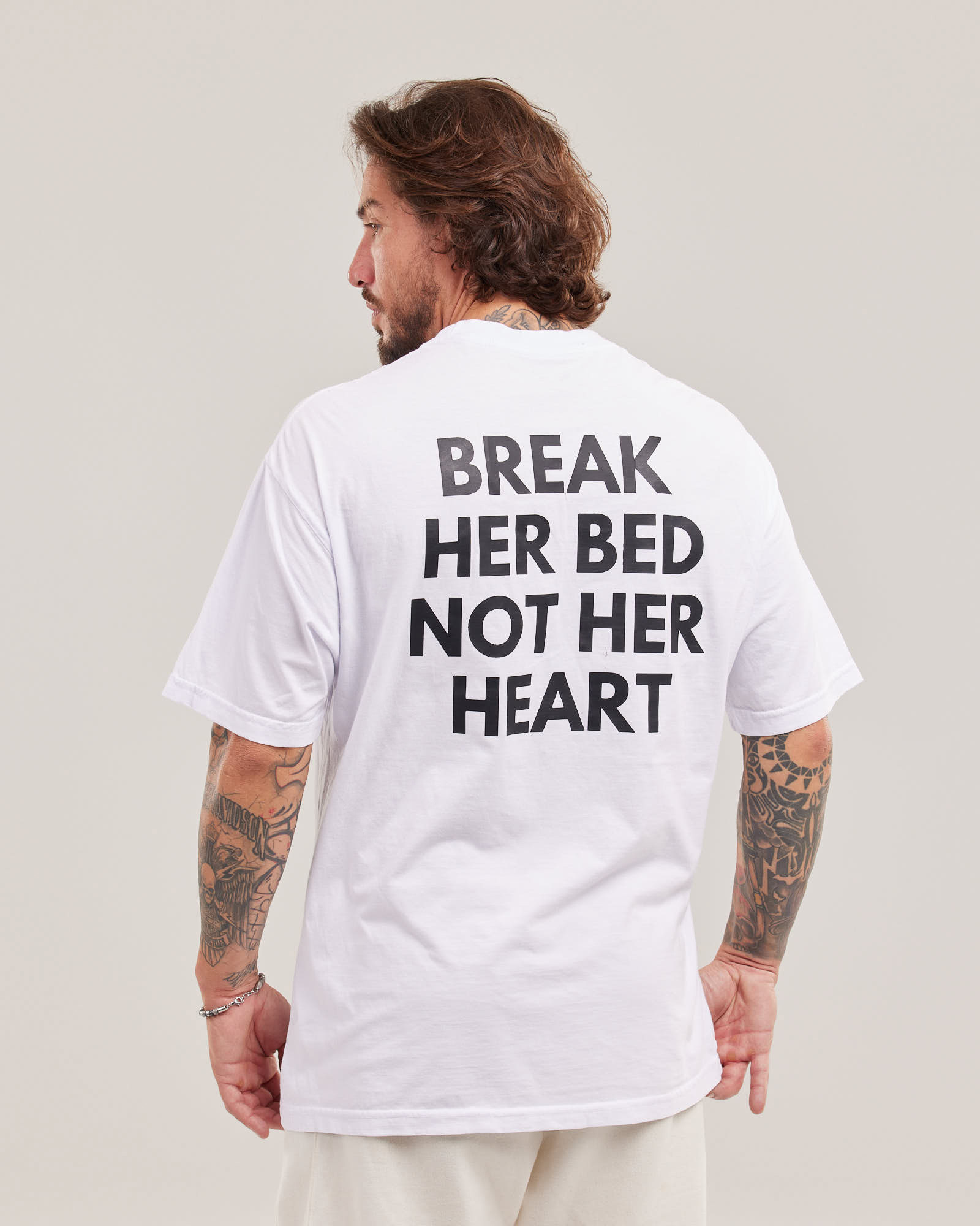 Camiseta Oversized Break Her B*d Not Her Heart Evolvee — foto 2