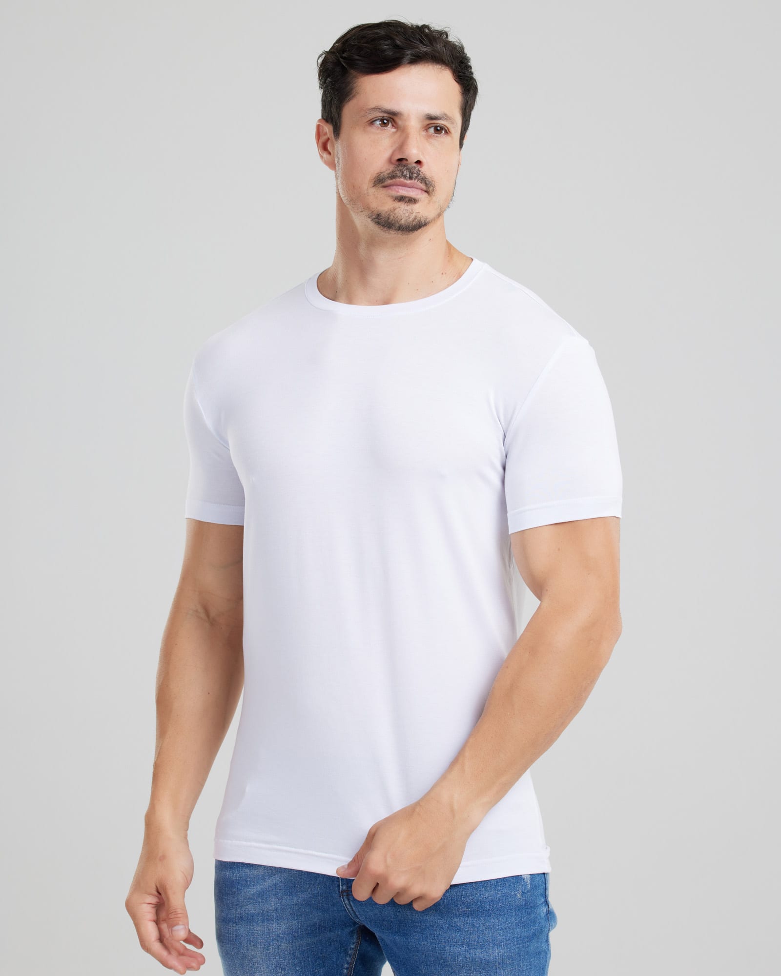 Camiseta Modal Tech Slim Fit Branco — Lunfe Studio — foto 7