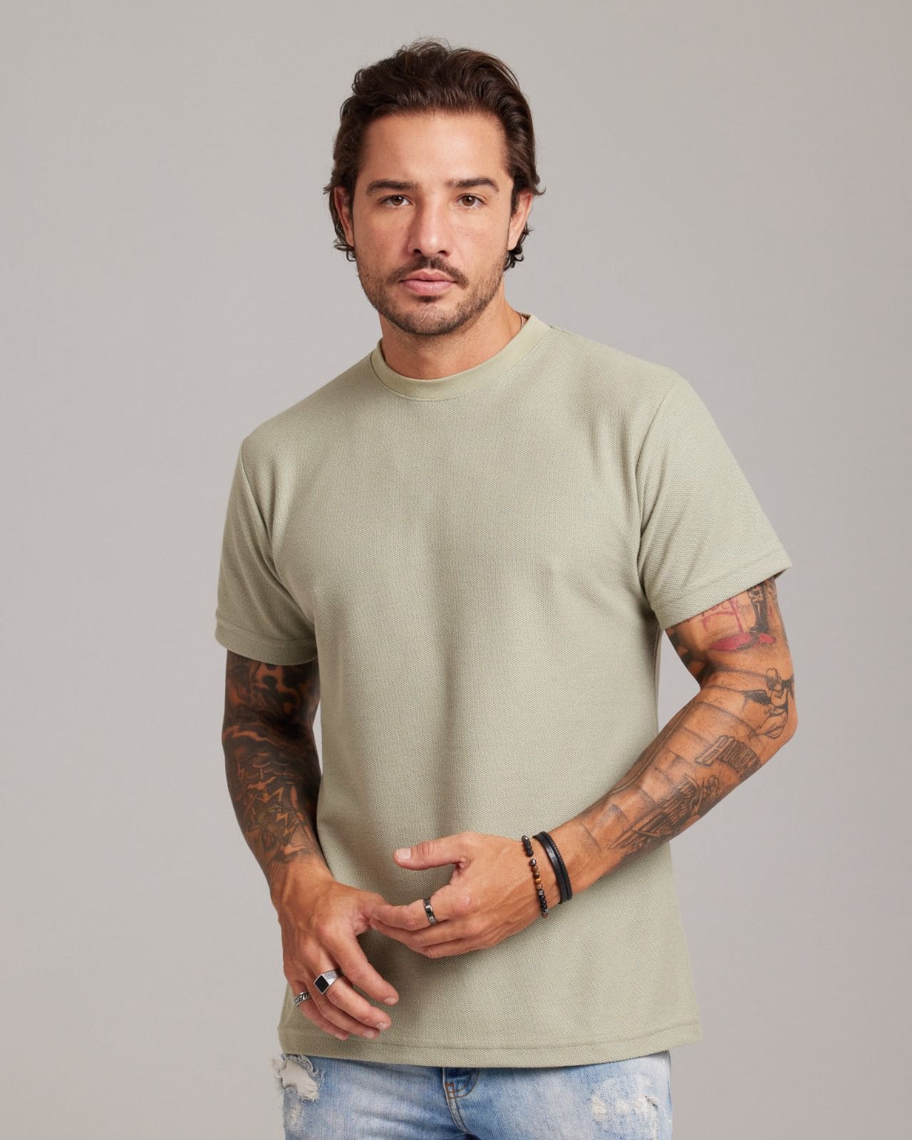 Camiseta Piquê Texture Verde — Lunfe Studio — foto 6