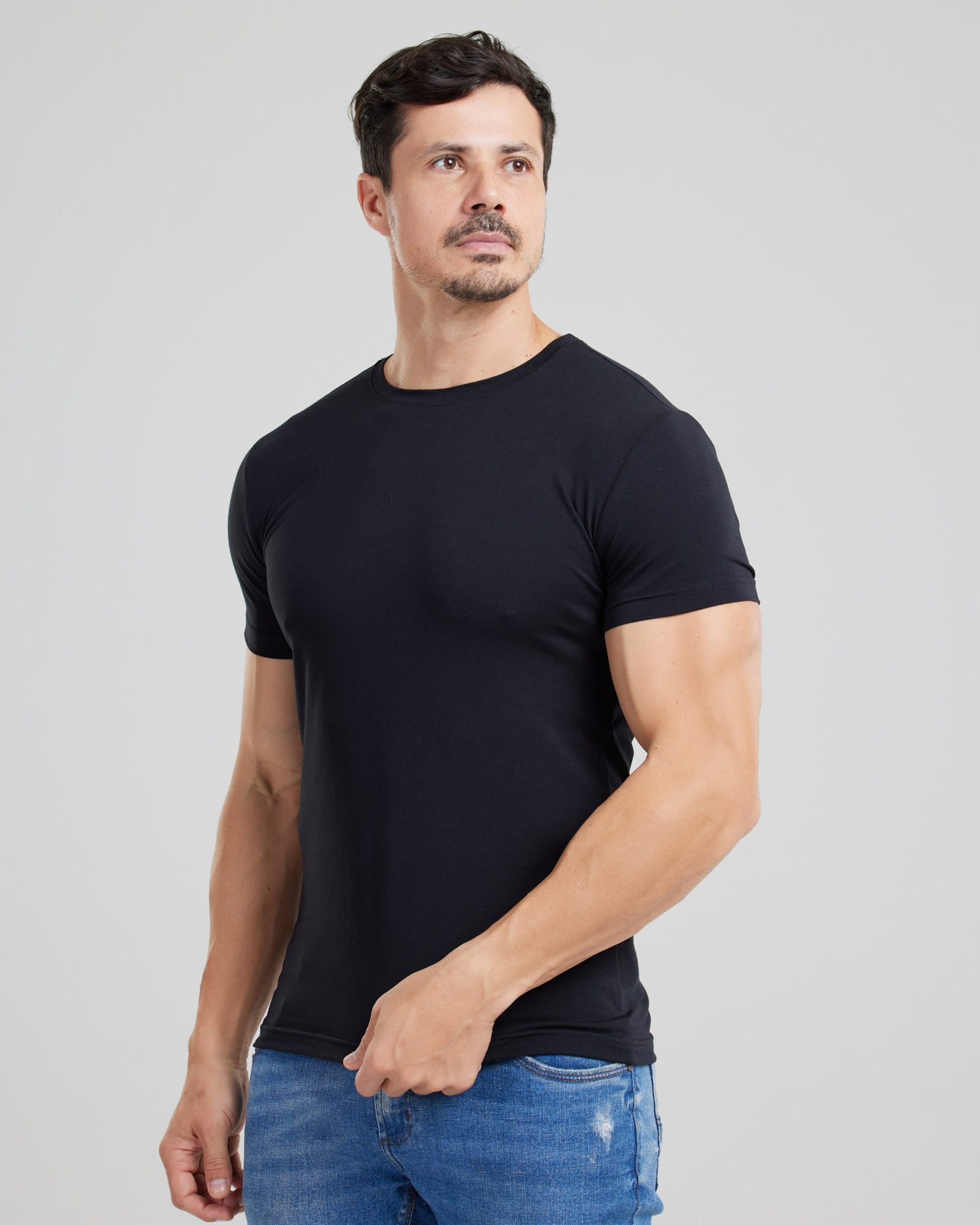 Camiseta Cotton Pima Slim Fit Preto — Lunfe Studio — foto 5