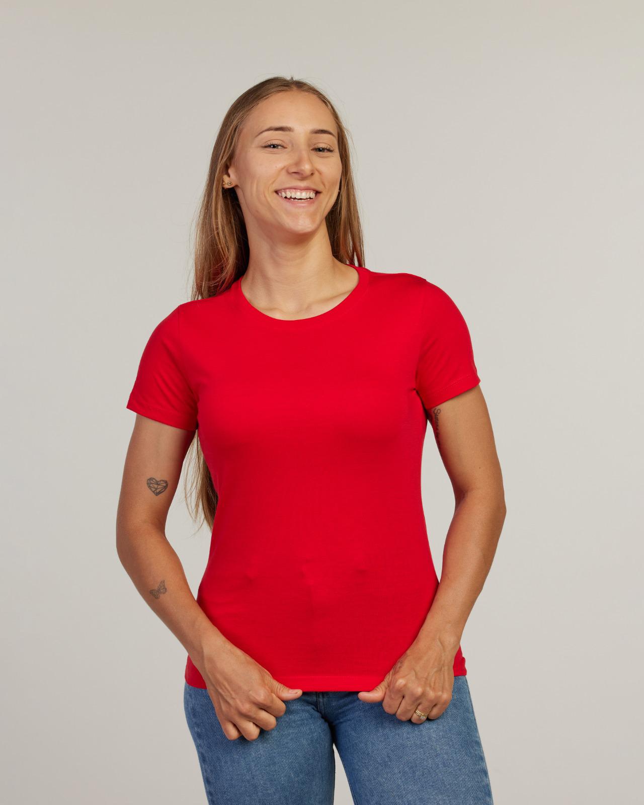 Camiseta Baby Look Básica Feminina Vermelho — Lunfe Studio — foto 7