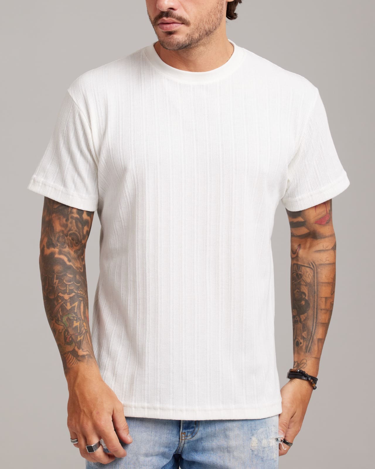 Camiseta Rib Wide Texture Personalizada com a sua Marca