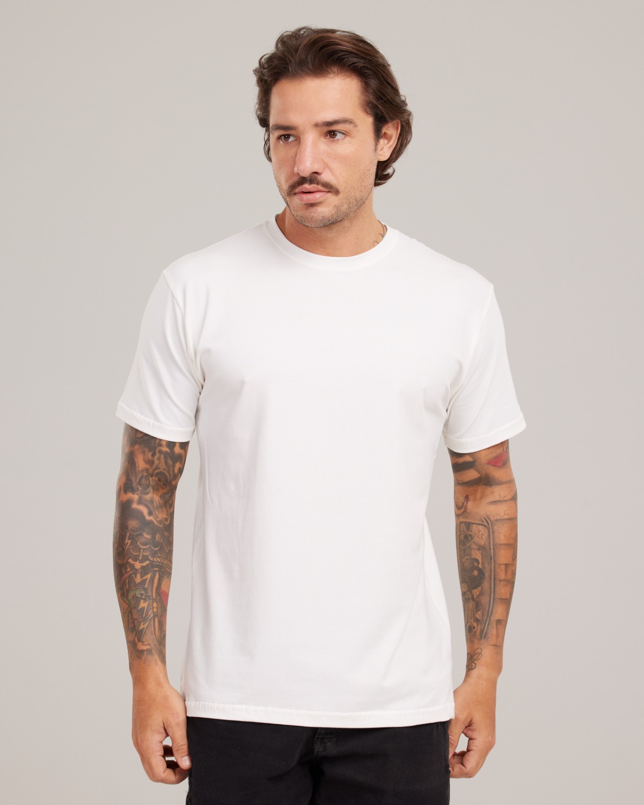 Camiseta Cotton Peruano Branco — Lunfe Studio — foto 7