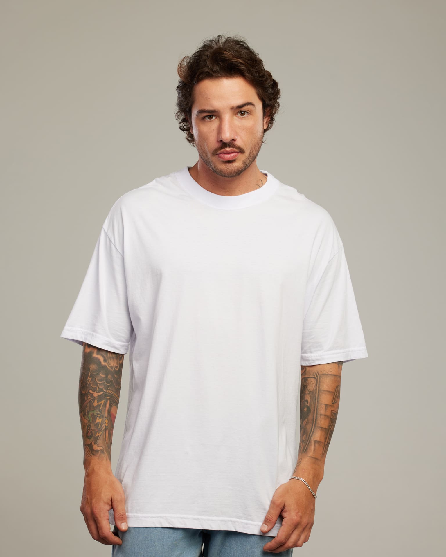 Camiseta Oversized Drop Shoulder Branco — Lunfe Studio — foto 6